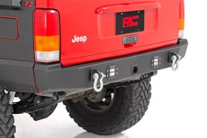 Jeep Cherokee Rear Bumper - Rough Country - LED, Flush Mount - Black - '84-'01
